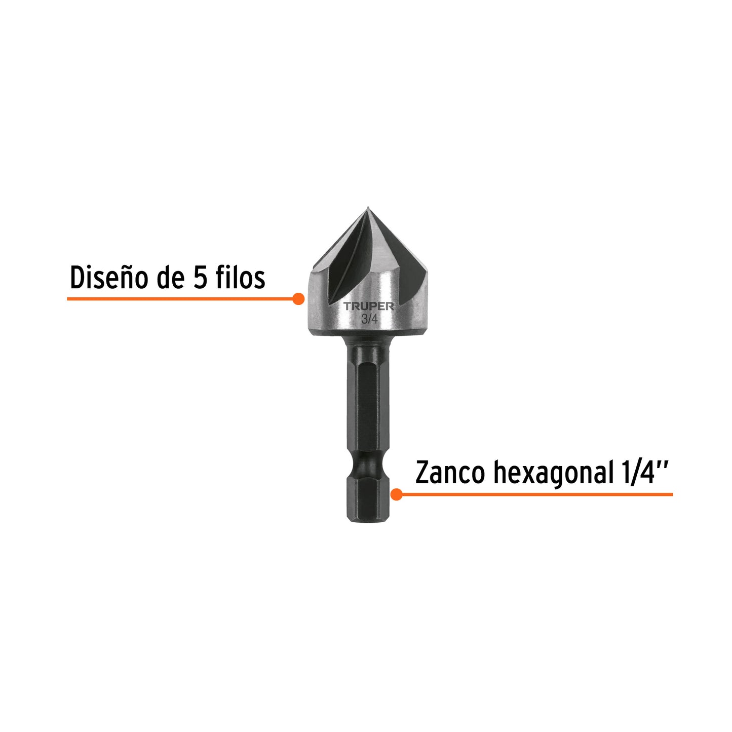 Avellanador HSS cambio rápido 3/4', Truper