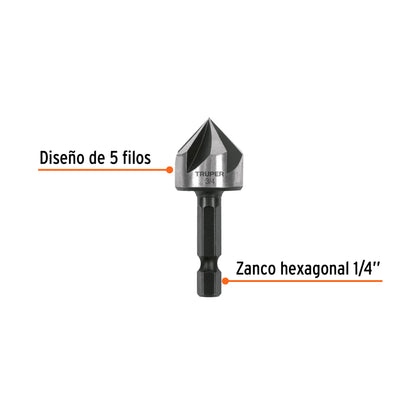 Avellanador HSS cambio rápido 3/4', Truper