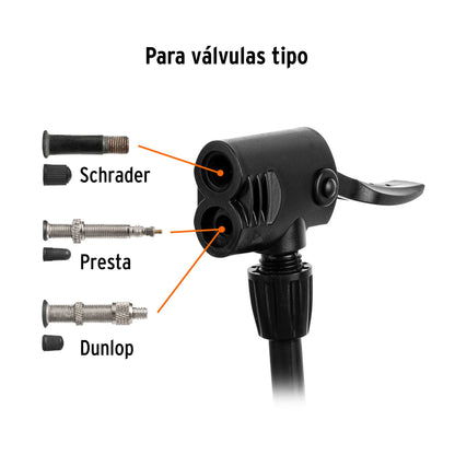 Bomba manual para inflar, 80 PSI, PRETUL