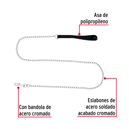 Cadena de paseo para perro de 1.2 m x 2 mm, FIERO