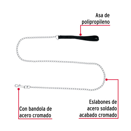 Cadena de paseo para perro de 1.2 m x 2 mm, FIERO