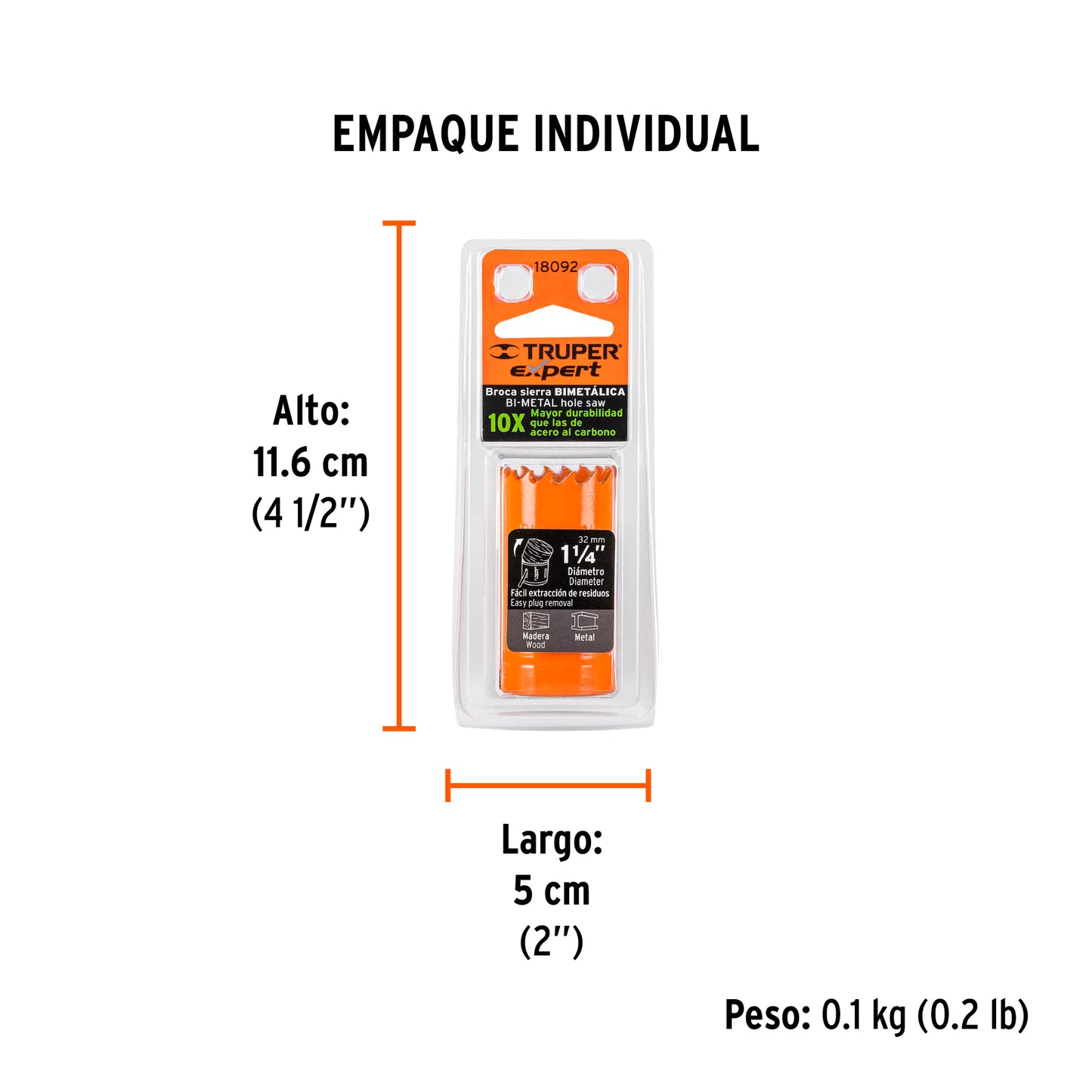 Brocasierra bimetálica 1-1/4', Truper Expert