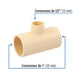 Tee reducida central de CPVC 1' x 1' x 1/2', FOSET