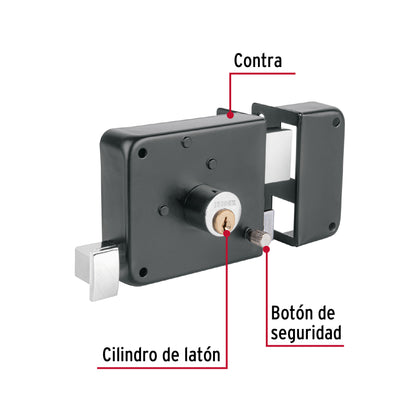 Cerradura sobreponer der instala-fácil, tradicional, negro