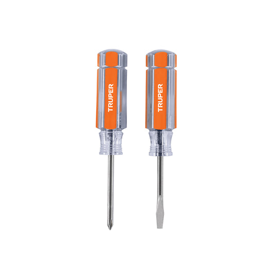 Dúo de mini desarmadores mango de acetato, Truper