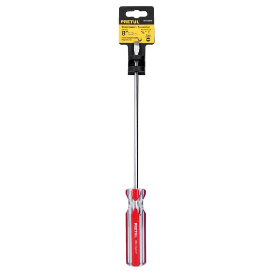 Desarmador plano 1/4 x 8' mango de PVC, Pretul