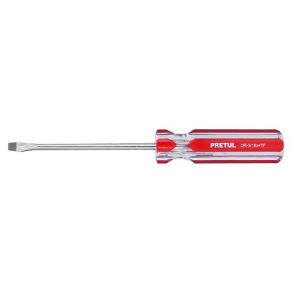 Desarmador plano 3/16 x 4' mango de PVC, Pretul