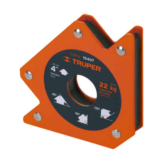 Escuadra magnética p/soldar, 4', capacidad 22 kg, TRUPER