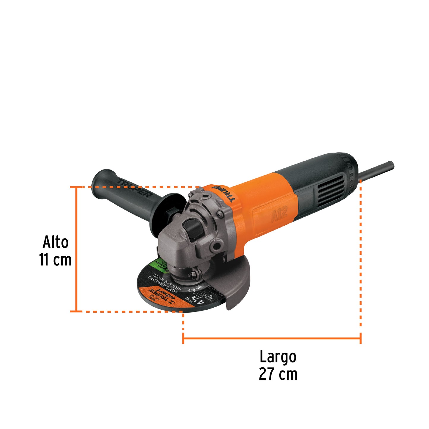 Esmeriladora angular 4-1/2', 700W, TRUPER PRO