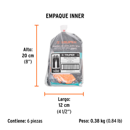 Guantes de látex para limpieza, M, TRUPER