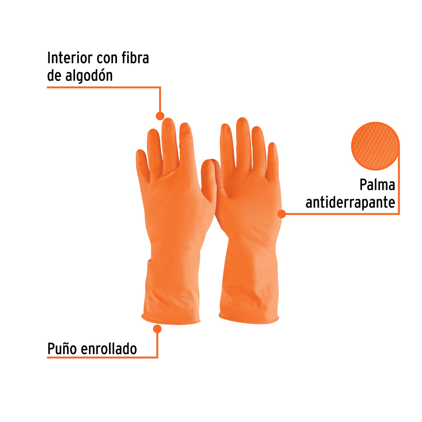 Guantes de látex para limpieza, M, TRUPER