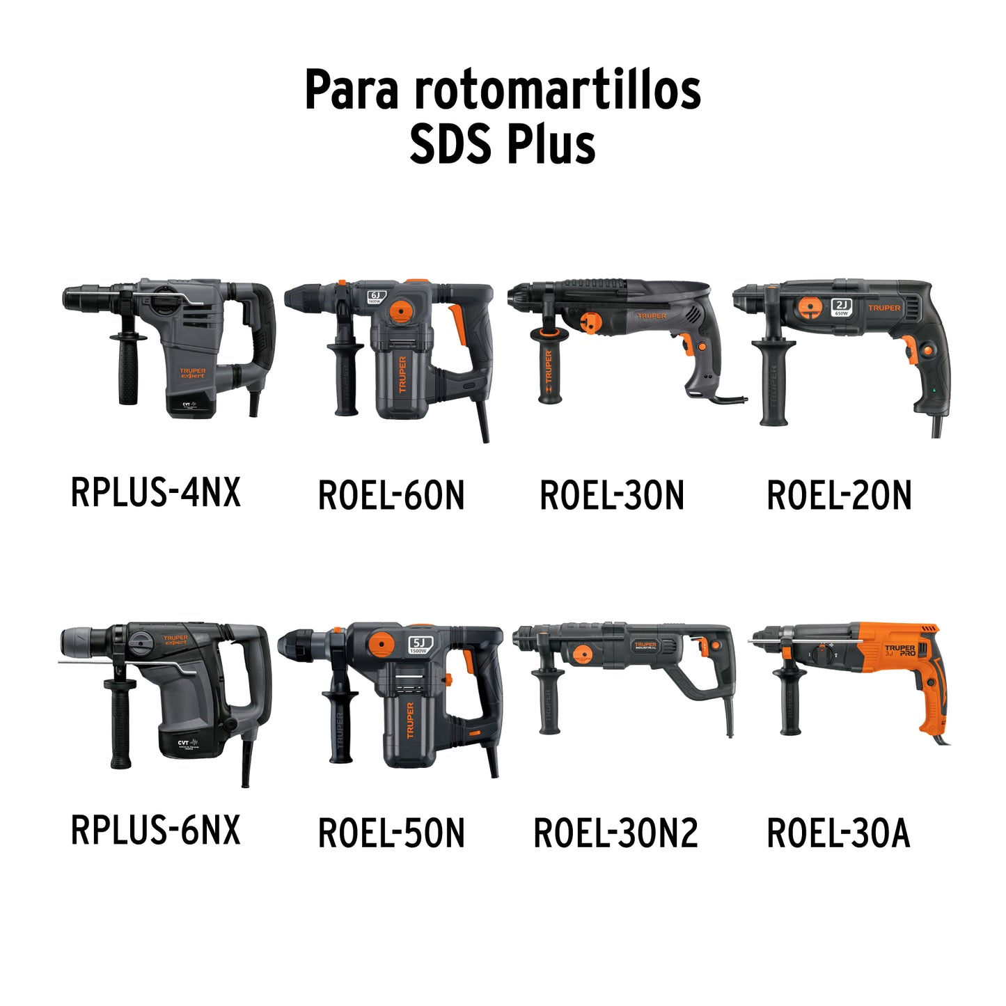 Juego de 5 brocas para concreto SDS Plus, Truper
