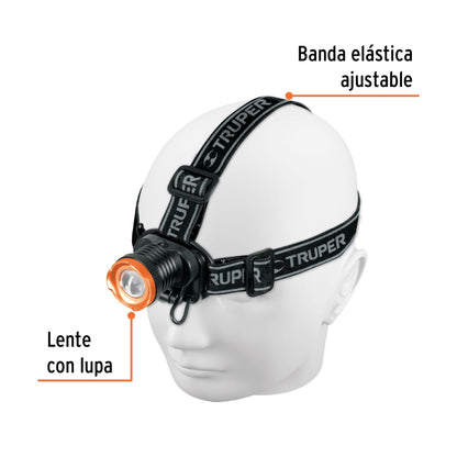 Linterna de minero LED 80 lm, recargable, TRUPER EXPERT