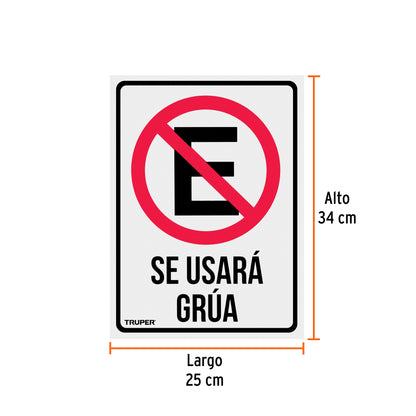 Letrero de señalización 'NO ESTACIONARSE', 25 x 34 cm