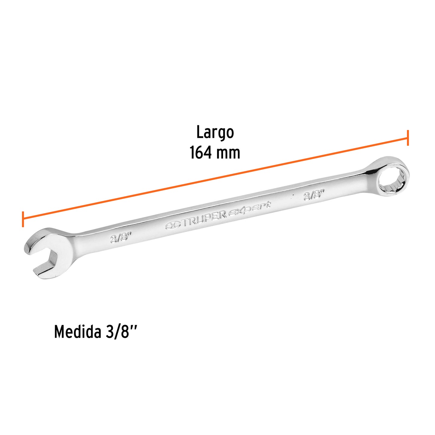 Llave combinada extralarga 3/8' x 164 mm de largo, Expert