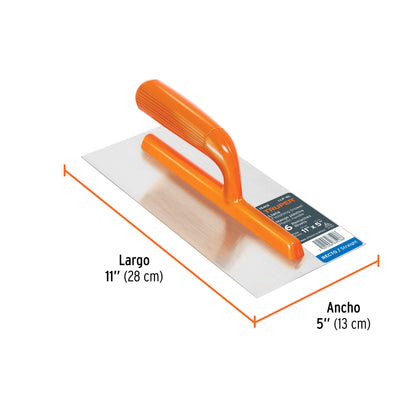 Llana 11' canto recto, 6 remaches, mgo plástico, Truper