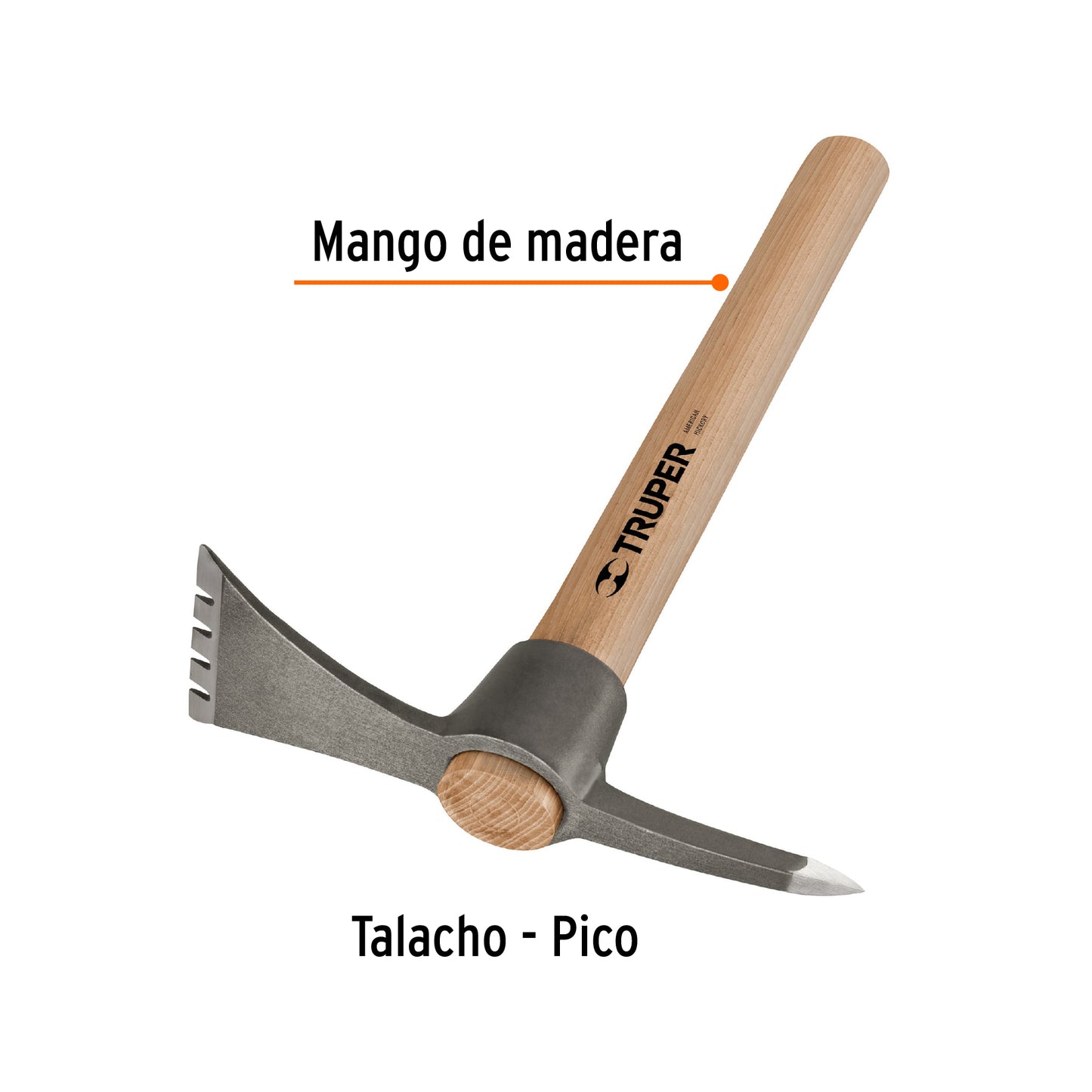 Martelina talacho-pico, 16 oz, mango madera, TRUPER