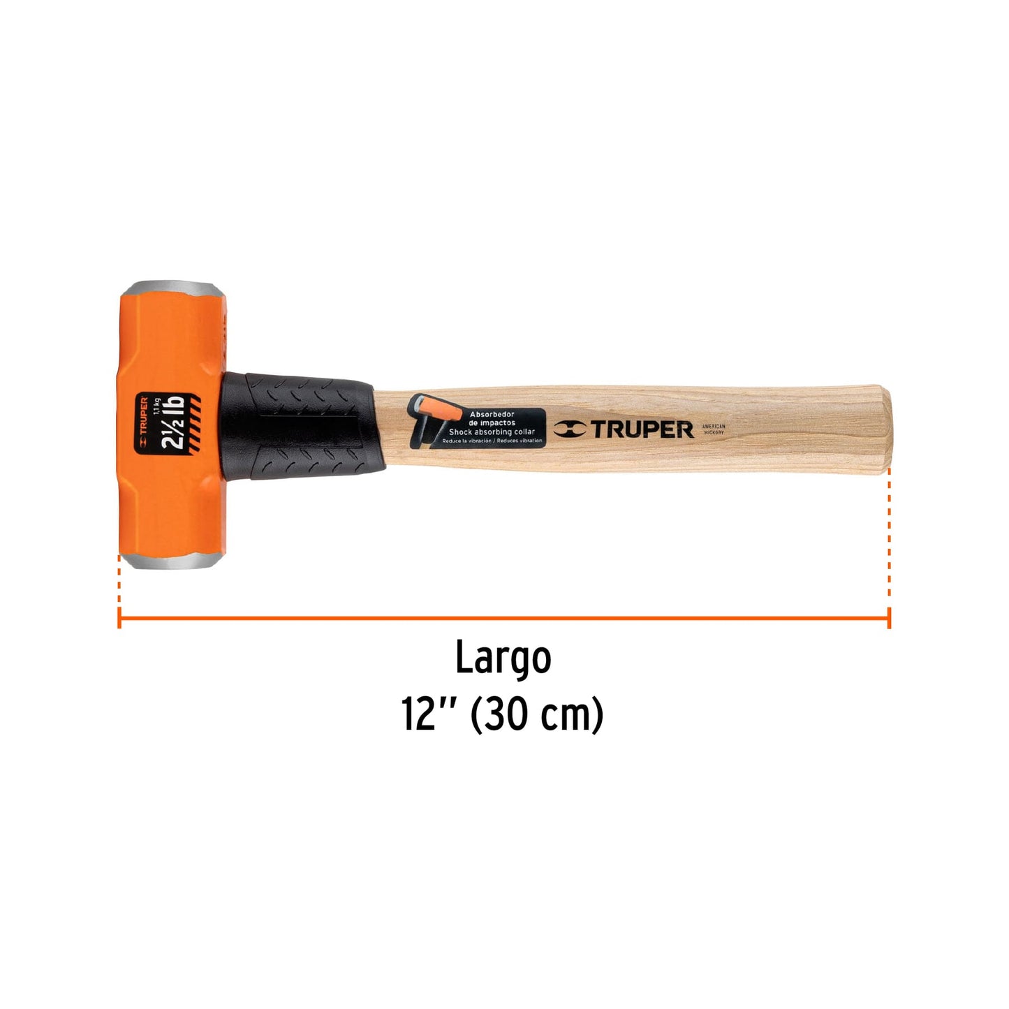 Marro octagonal 2 lb, mango de madera 12', Truper