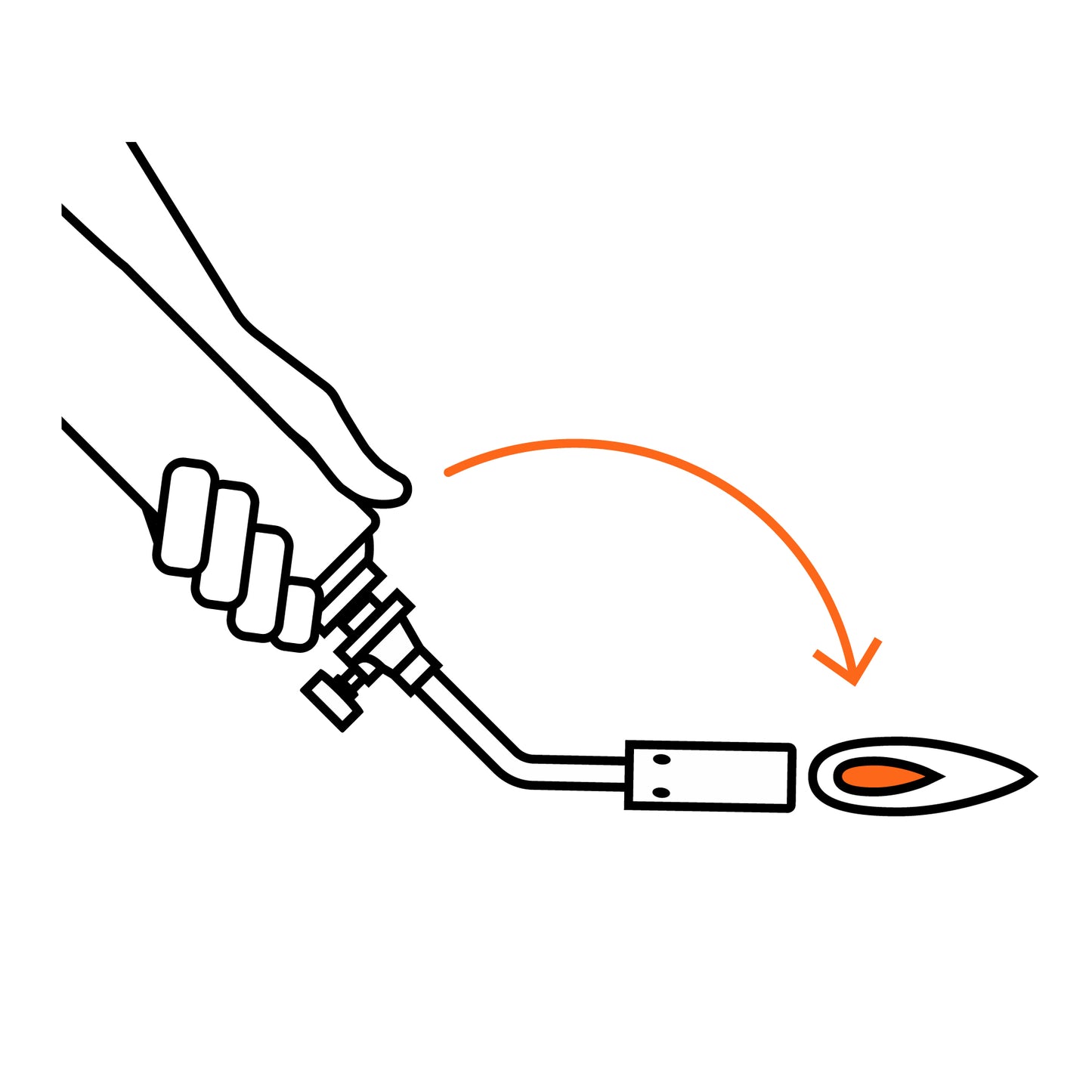 Mechero para lata de gas con válvula roscada, TRUPER