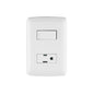 Placa armada contacto e interruptor, blanco, línea Italiana
