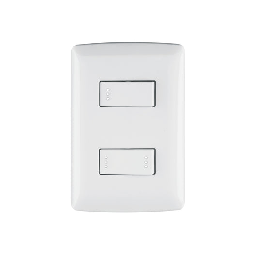 Placa armada 1 interruptor 1 escalera,blanco, línea Italiana