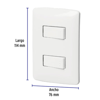 Placa armada 1 interruptor 1 escalera,blanco, línea Italiana