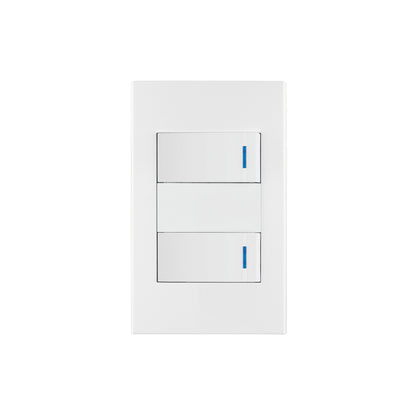Placa armada 2 interruptores, 1 módulo, Española, blanco