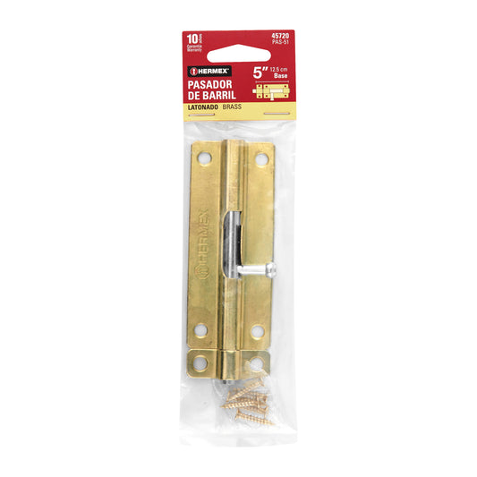 Pasador de barril de acero latón 5', HERMEX