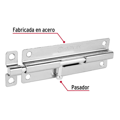 Pasador de barril de acero cromo 6', HERMEX