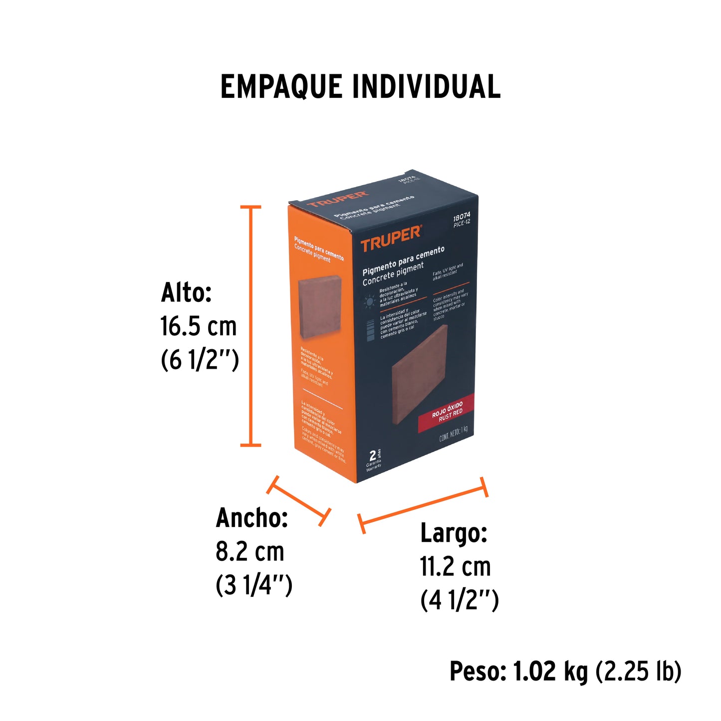 Pigmento rojo óxido para cemento, 1 kg, Truper