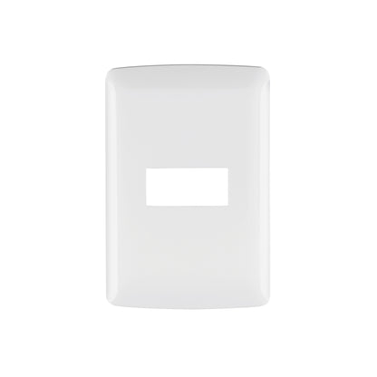 Placa 1 módulo de ABS, línea Italiana, color blanco, Volteck