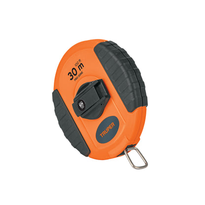 Cinta métrica larga 30 m, metálica, carcasa plástica, TRUPER