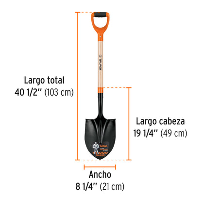 Pala redonda T-2000, puño 'Y', Truper