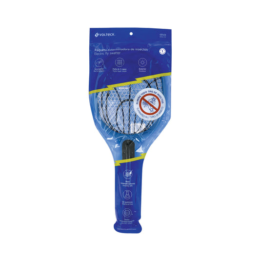 Raqueta mata moscas y mosquitos, recargable, VOLTECK