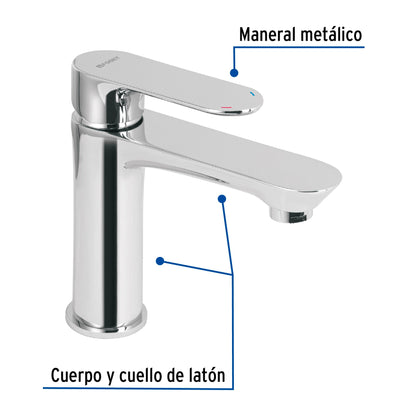Monomando corto para lavabo, cromo, FOSET RIVIERA