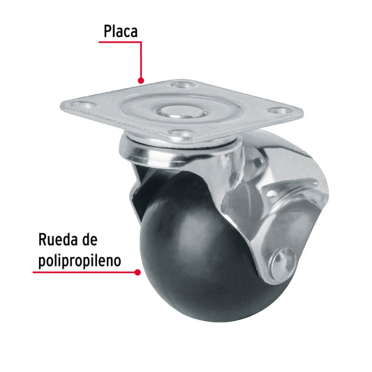Rodaja esférica, 50 mm con placa, FIERO