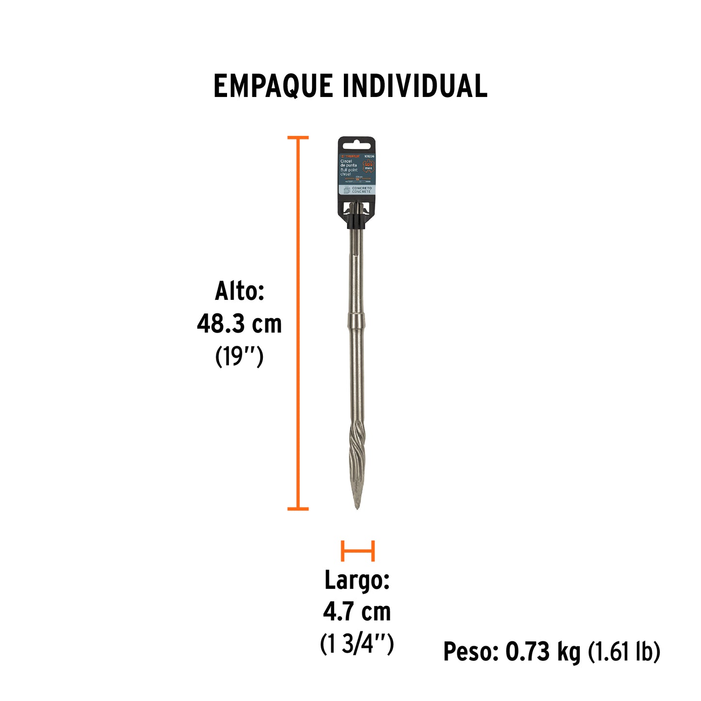 Cincel de punta SDS max de 16', Truper