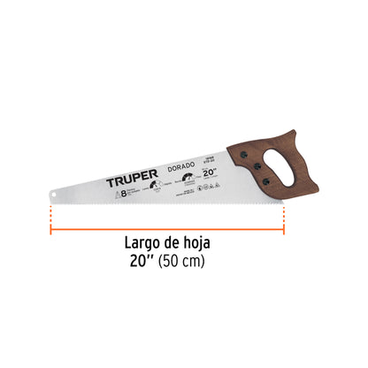 Serrucho 20' Dorado, 8 DPP, Truper