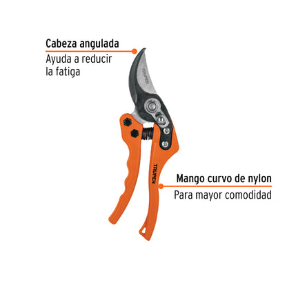 Tijera para poda 8' de nylon con cuchillas acero SK5, Truper