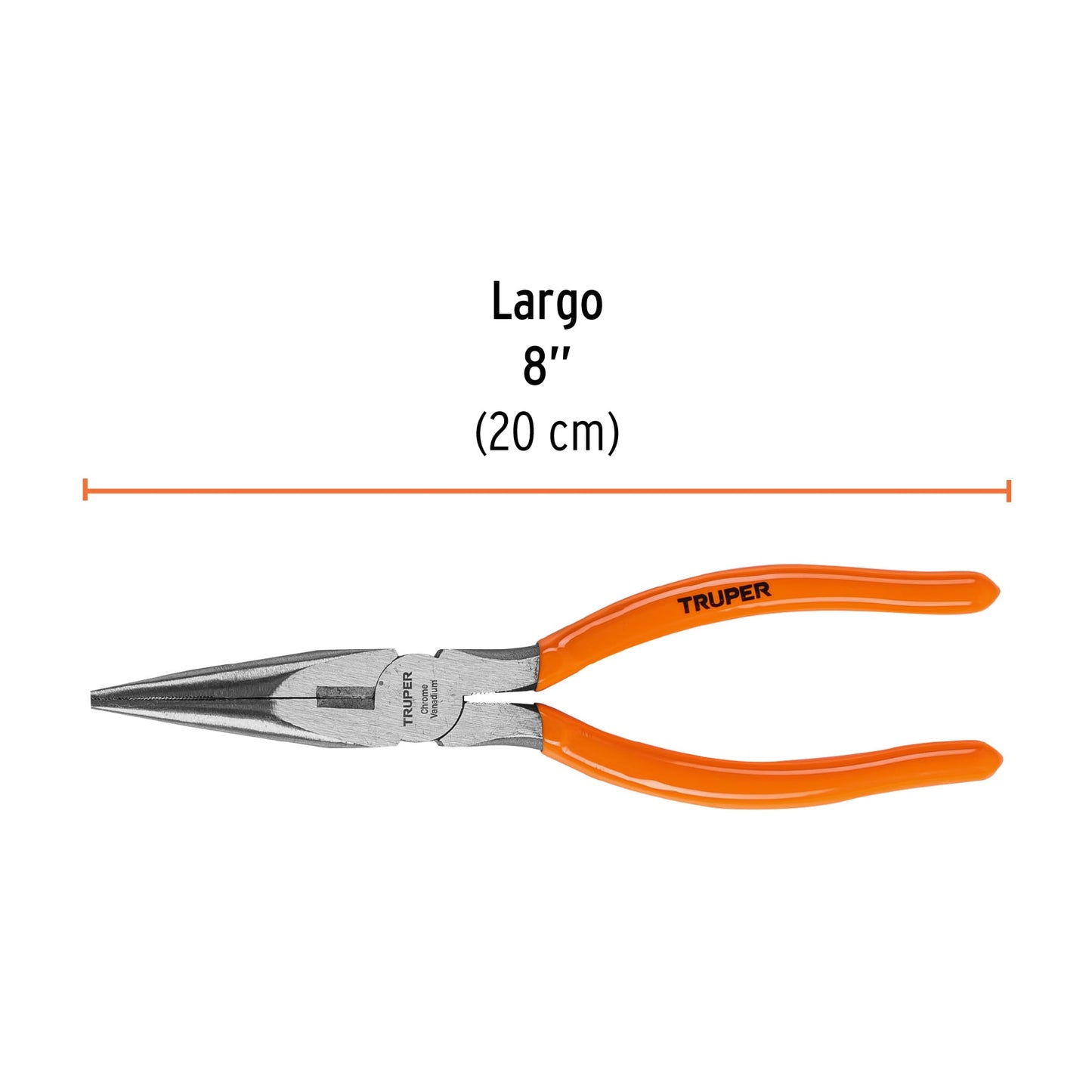 Pinza de punta y corte 8' mango de PVC, Truper
