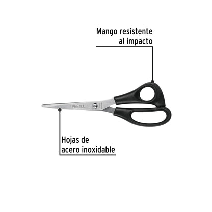 Tijera 7' de acero inoxidable para casa y oficina, PRETUL