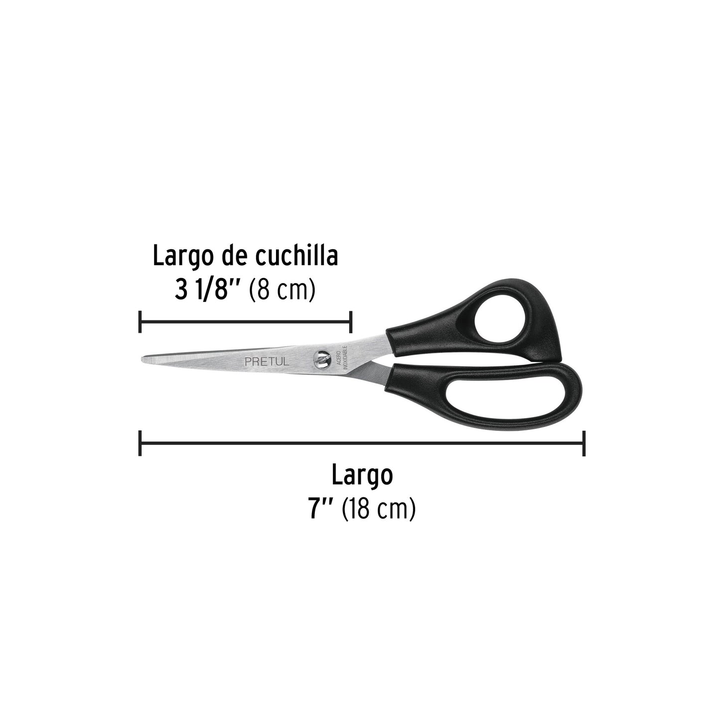 Tijera 7' de acero inoxidable para casa y oficina, PRETUL