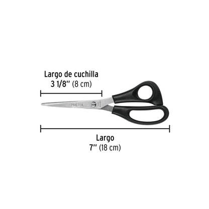Tijera 7' de acero inoxidable para casa y oficina, PRETUL
