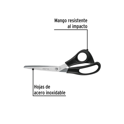 Tijera 8' de acero inoxidable para casa y oficina, PRETUL