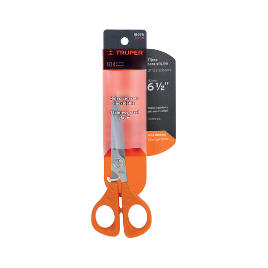 Tijera 6-1/2' de acero inoxidable para oficina, TRUPER