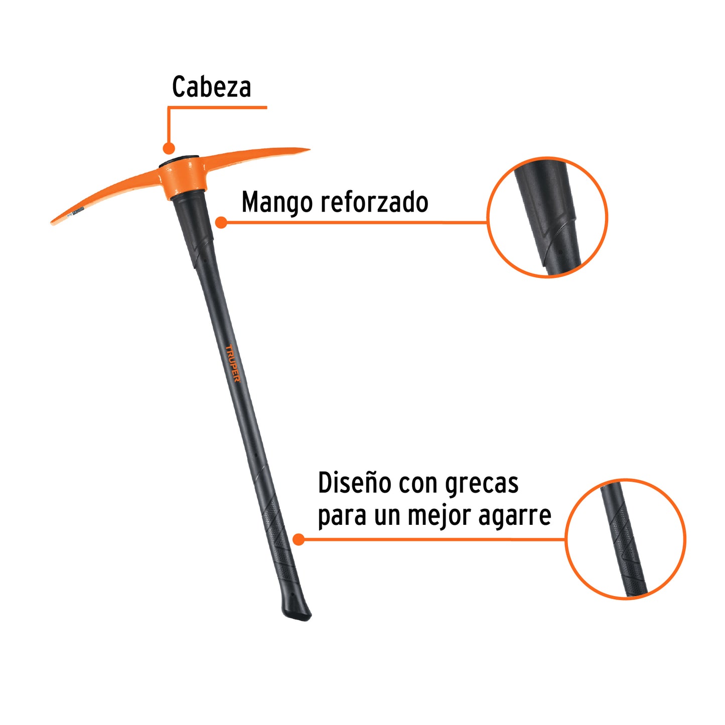 Zapapico 5 lb, mango fibra de vidrio 36', Truper